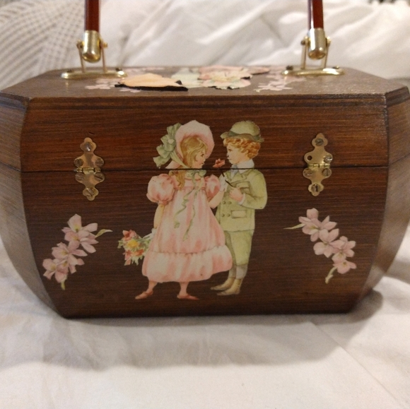 Vintage 70's Wooden Box Purse - Picture 5 of 12